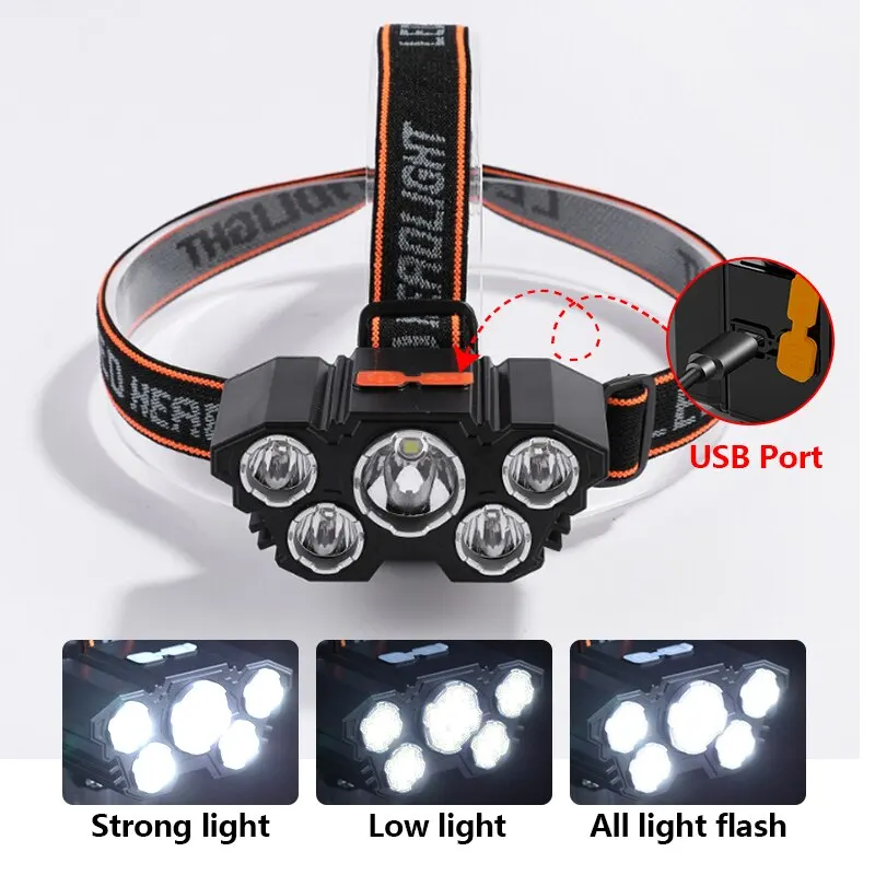 Rechargeable 5 LED Headlamp St - Fish Finder Battery recensione e prezzo