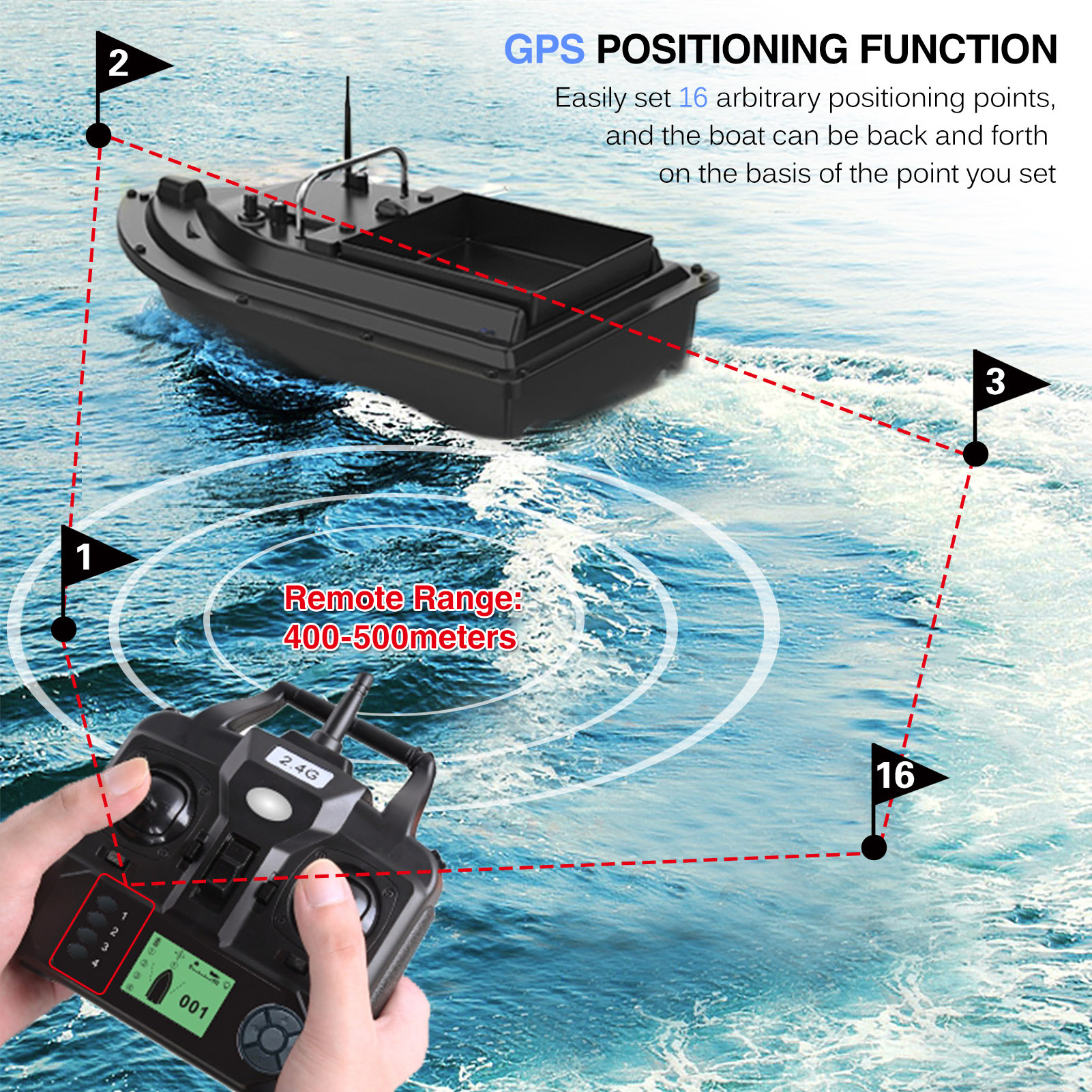 D16E GPS Fishing Bait Boat wit - Fishing Gps recensione e prezzo